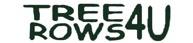 A logo for a company called tree rows 4 U