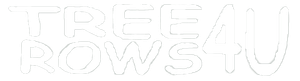 The word tree rows is written in white letters on a white background.