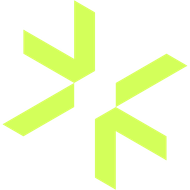 A light green abstract logo featuring four chevron shapes arranged in a symmetrical, cross-like pattern on a white background.