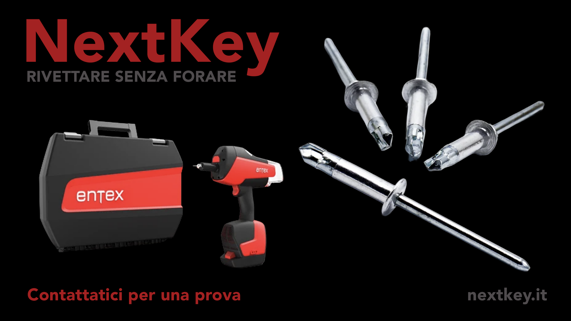 Rivettatrice Entex Tools per rivettare la lamiera senza preforatura con il trapano