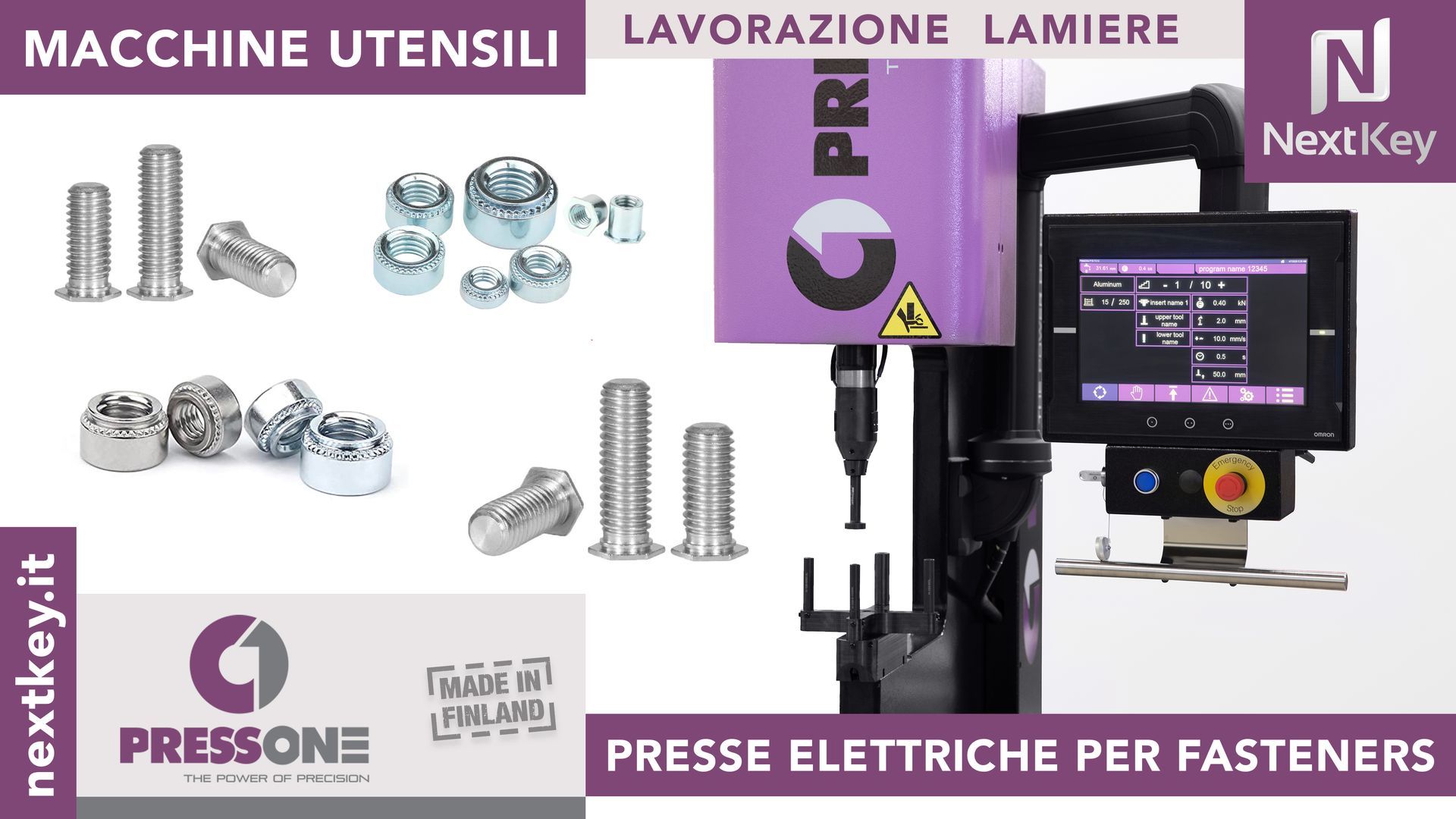 presse elettriche inserimento perni