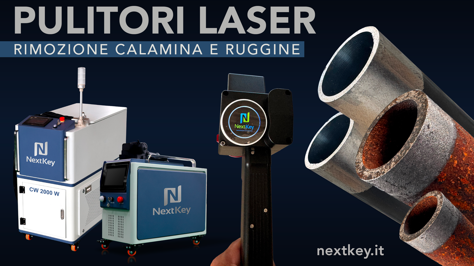 ruggine tubi pulizia laser