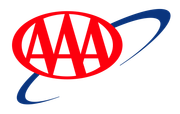 AAA logo with red letters in an oval and blue swooshing rings on a white background