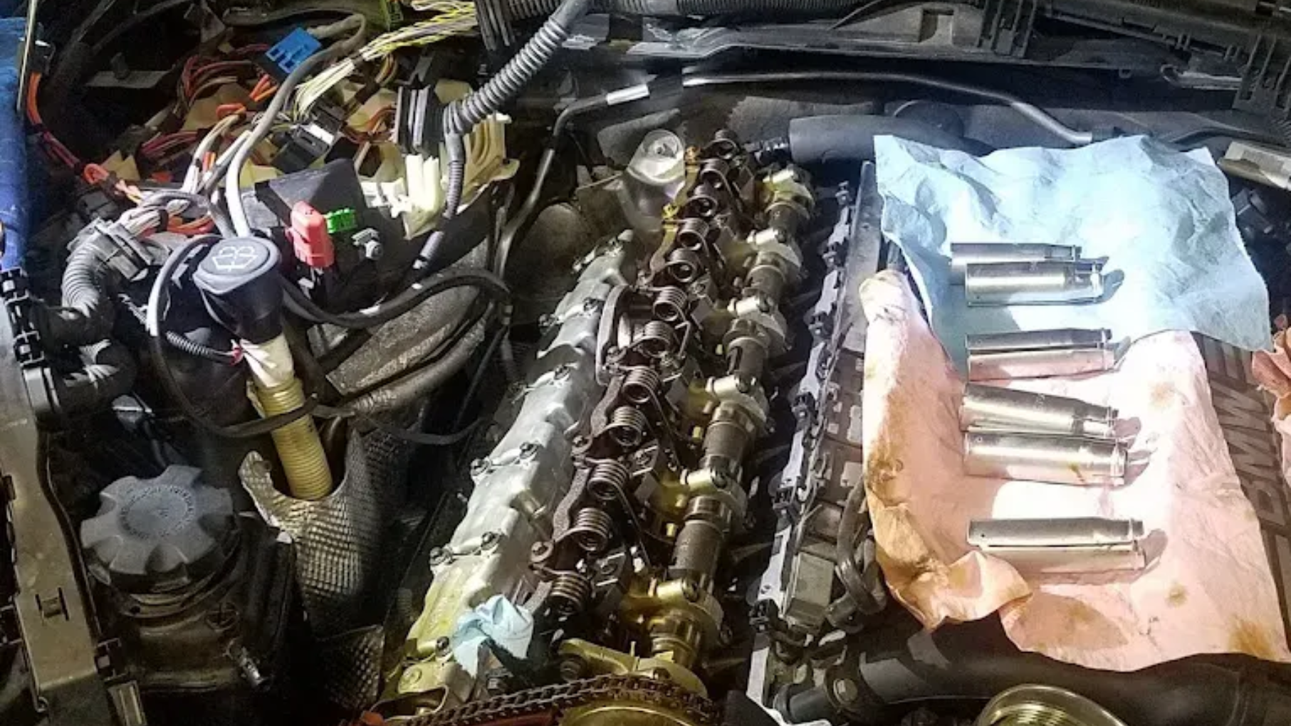 Engine Being Repaired | German Auto, LLC