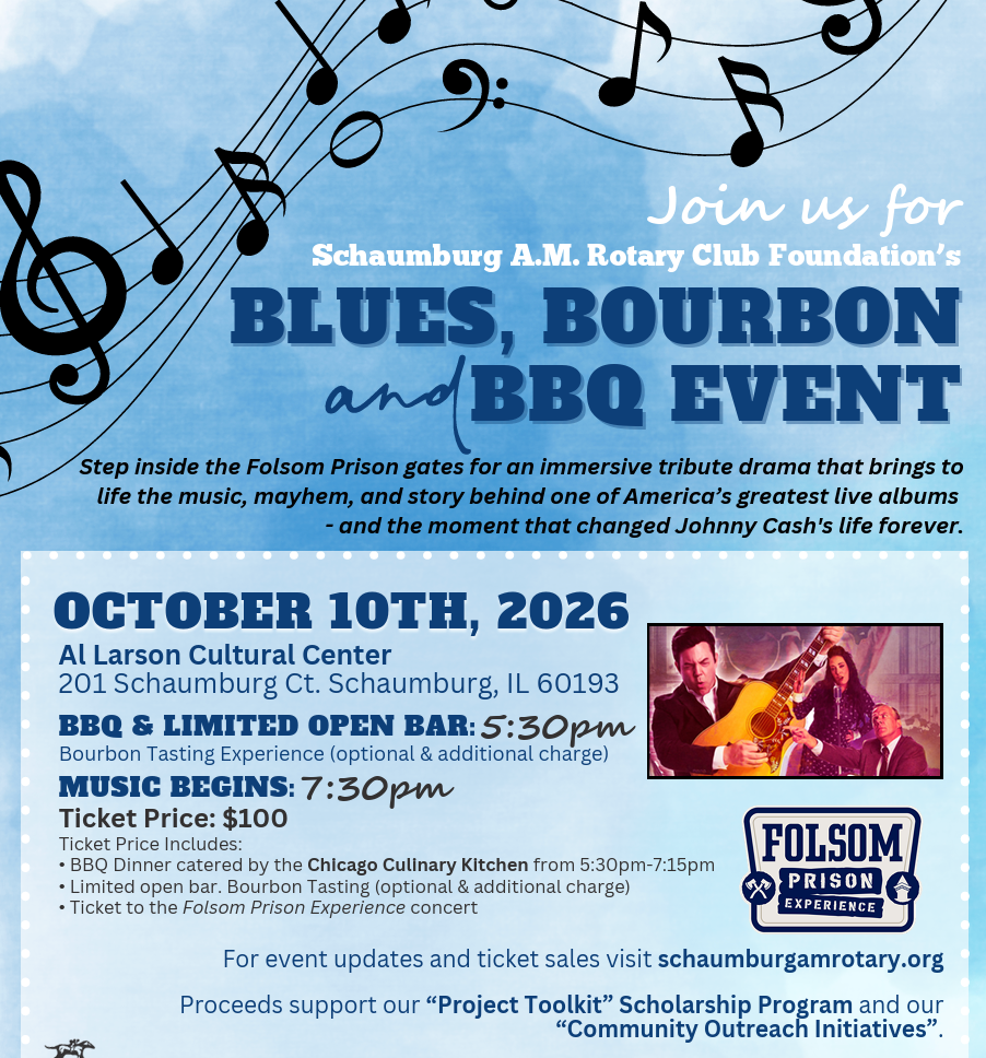 Blues, Bourbon & BBQ Fundraiser by the Schaumburg A.M. Rotary Club Foundation Blues, Bourbon & BBQ Fundraiser by the Schaumburg A.M. Rotary Club Foundation