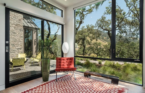 Modern sunroom with large windows in Greenville SC