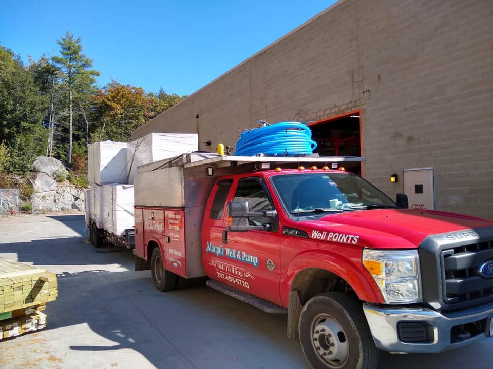 red truck standing
