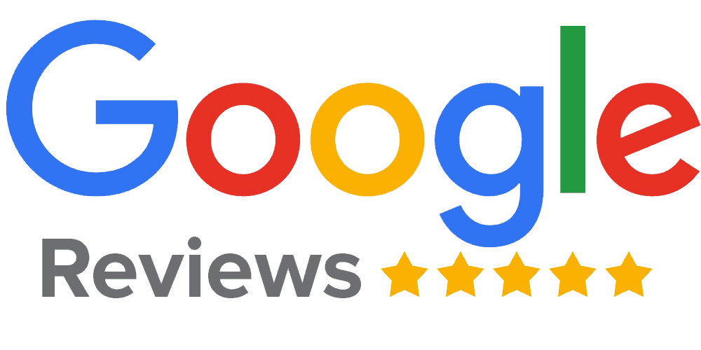 Google Reviews logo with five gold stars.