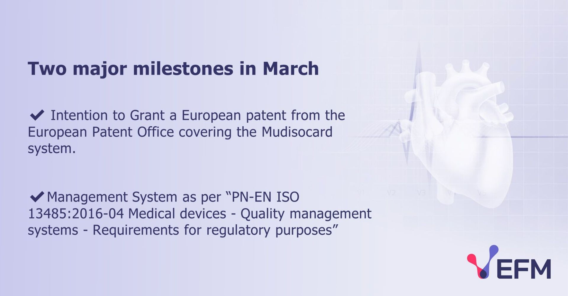 Two Major Milestones in March
