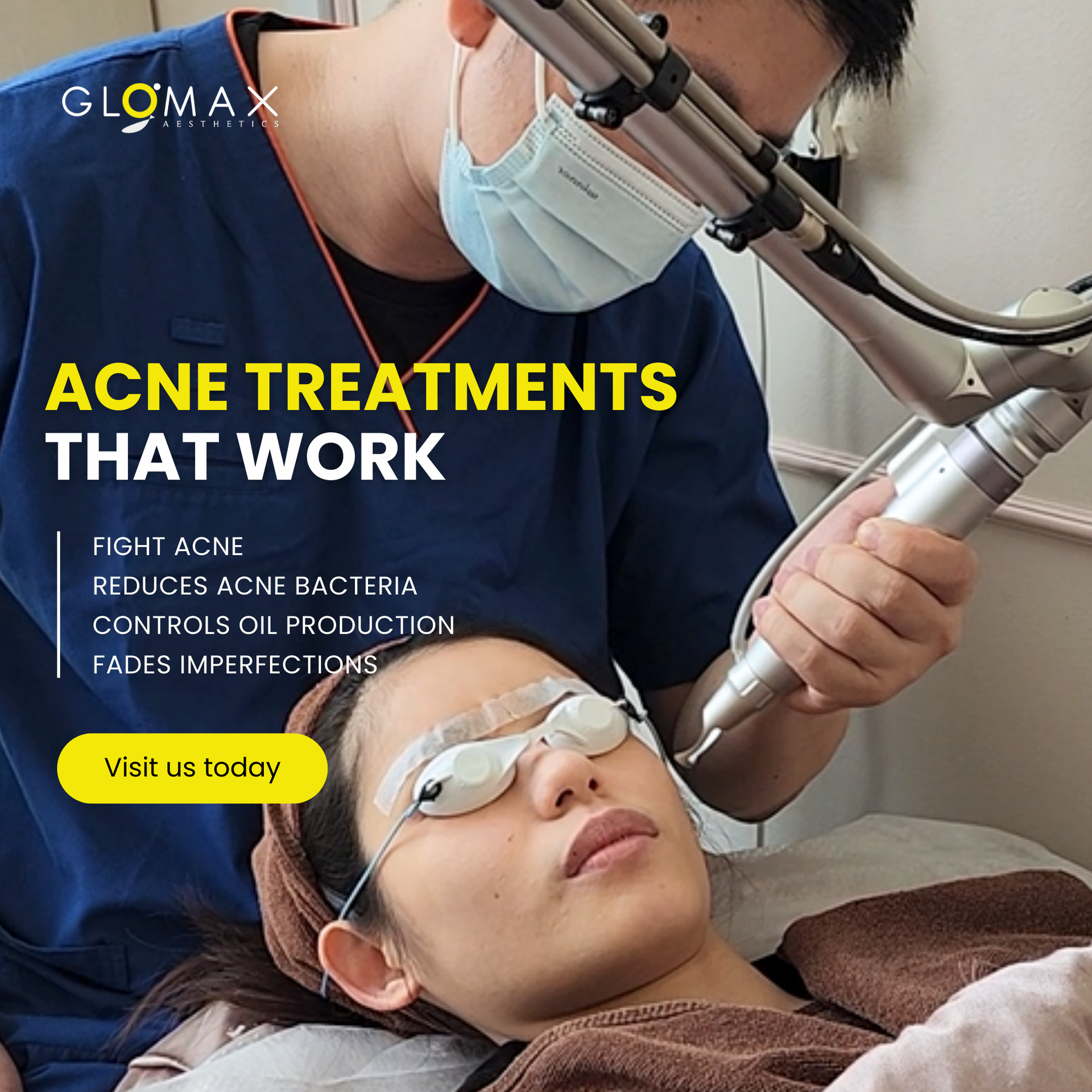 Book your first trial for acne facial treatment in Singapore at Glomax Aesthetics for only $89.