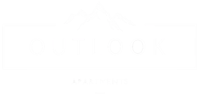 Outlook Apartments logo - white