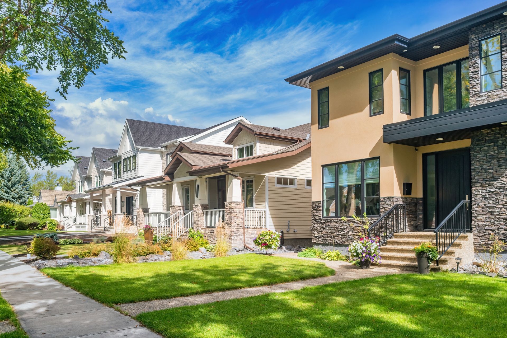 A Row of Residential Housing - Calgary, AB - KRAFT Exteriors & Developments Ltd.