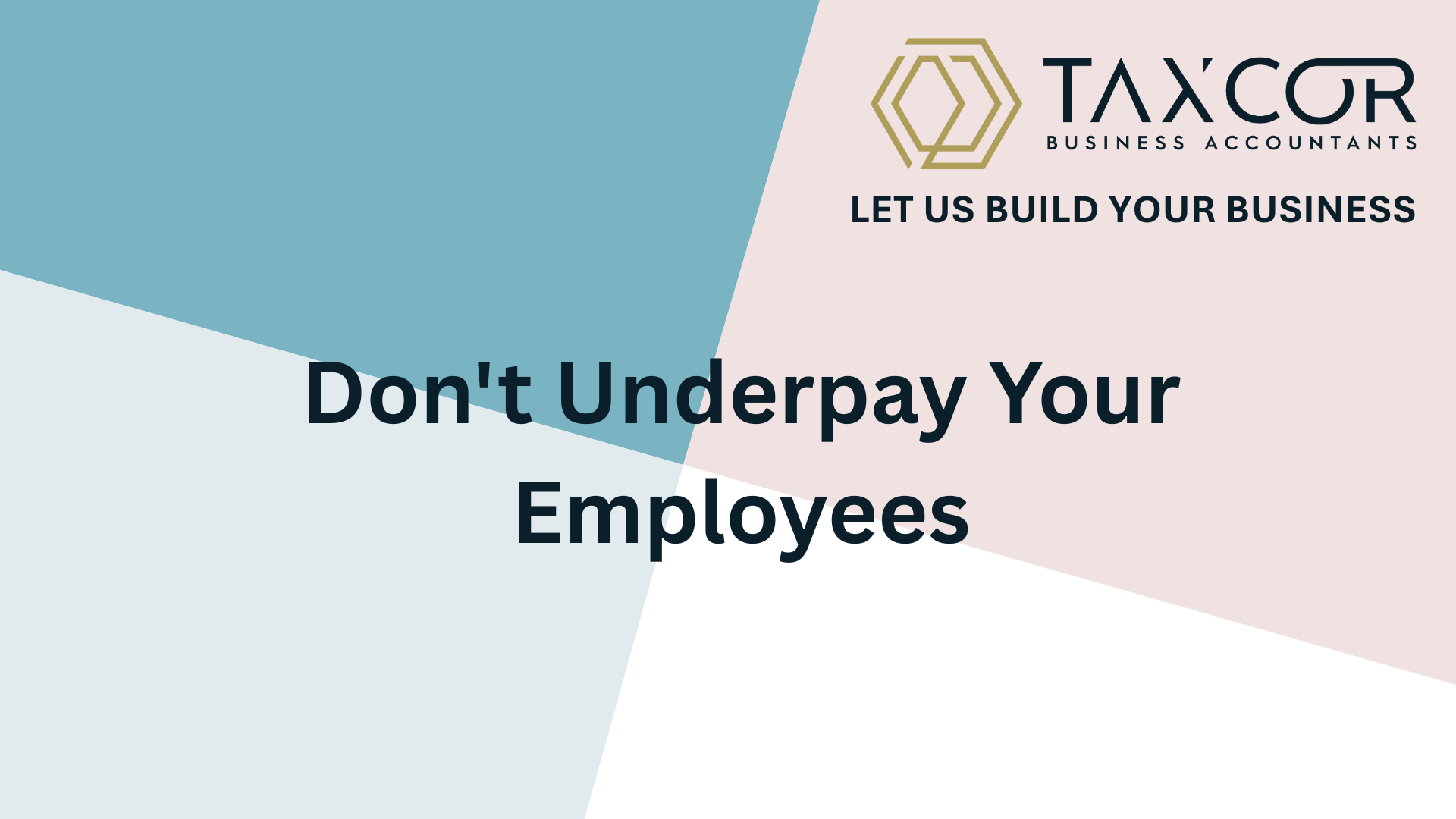 Don't Underpay Your Employees
