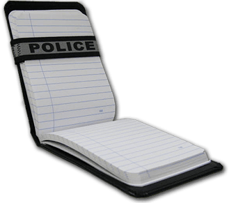 A Notebands™ for your Duty Notebook with the word police on it