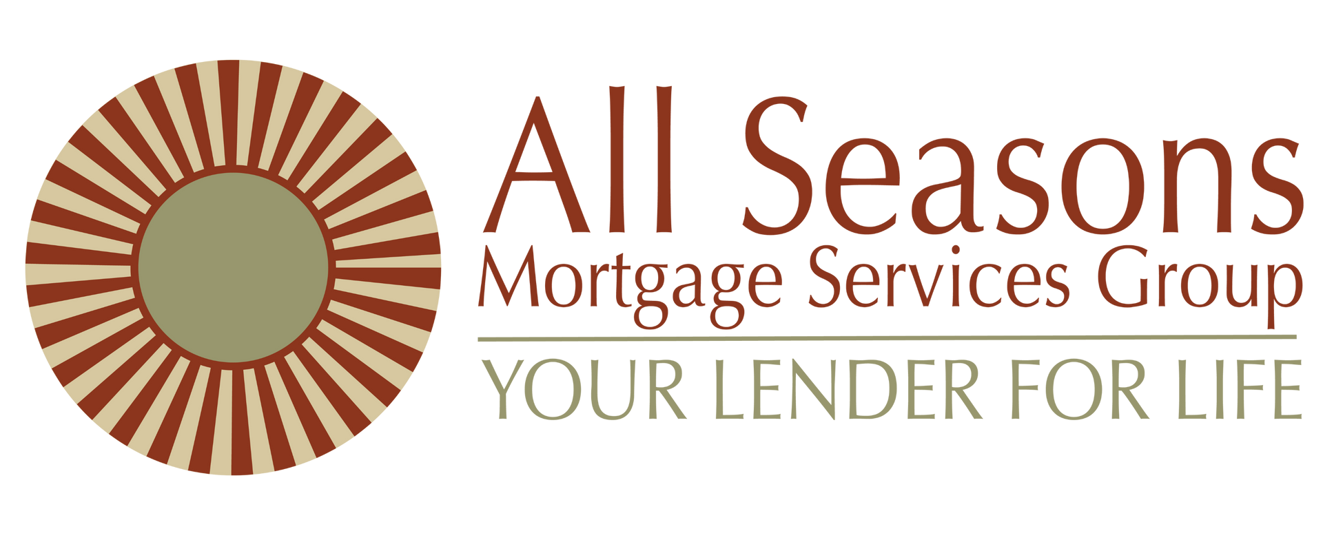 Logo for All Seasons Mortgage Services Group with a sunburst icon and the tagline 