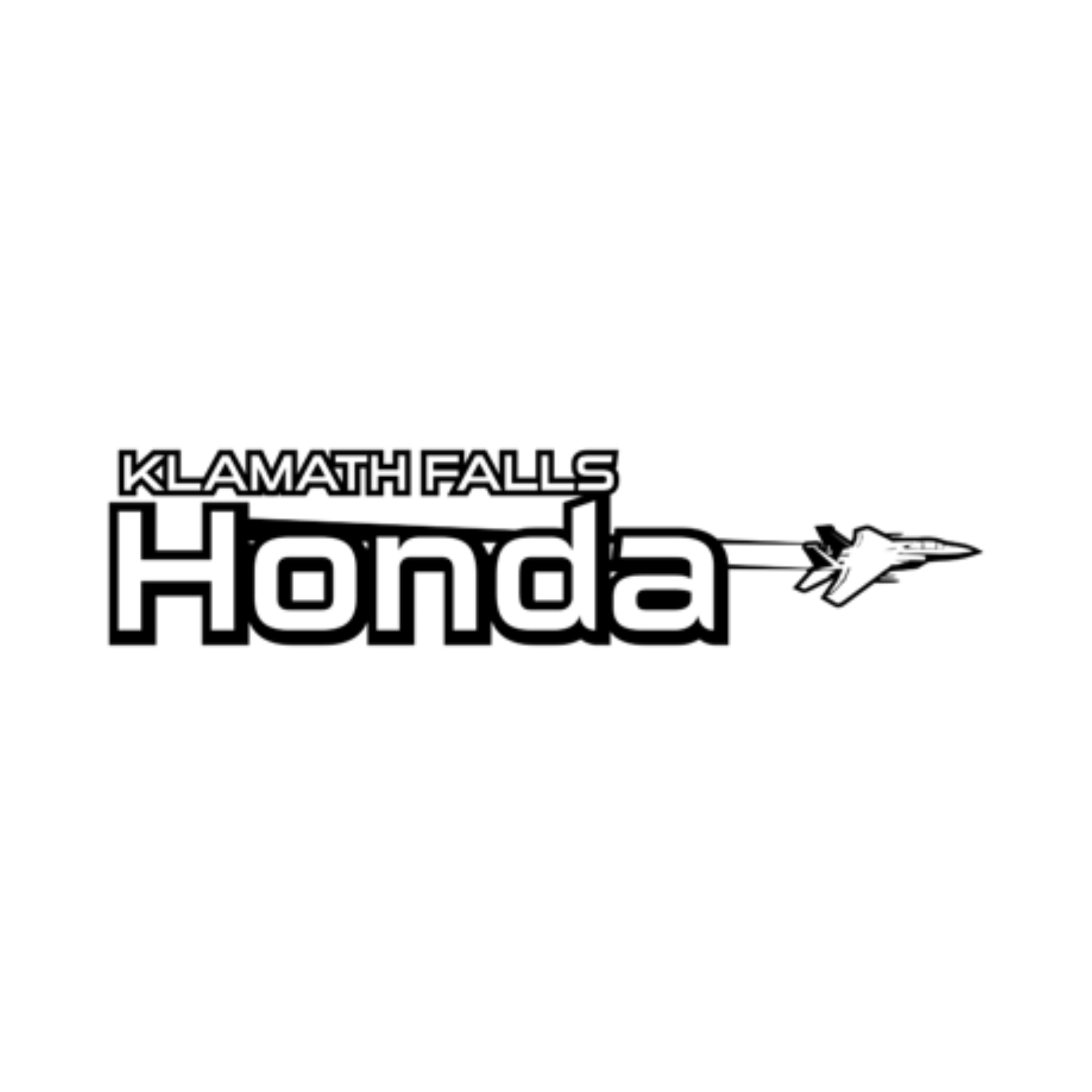 Klamath Falls Honda logo in black and white with a stylized bird graphic.
