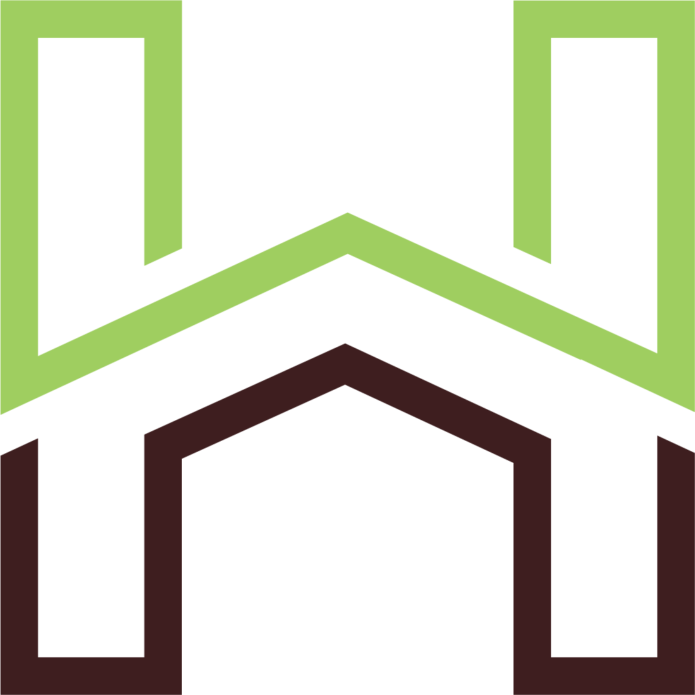 Logo with a tree, water, and land graphic, and the words 