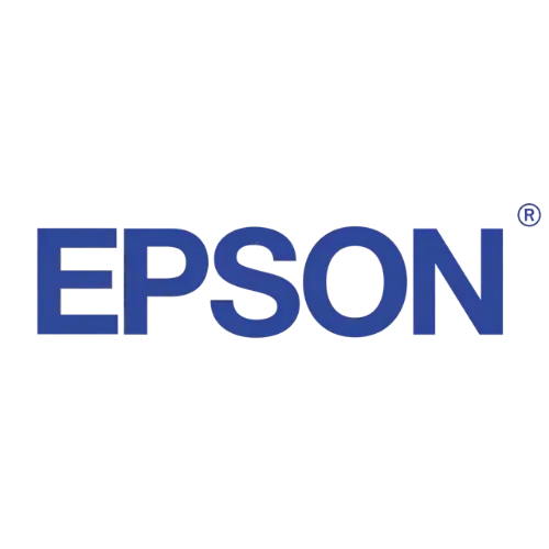 Logotipo da Epson em texto azul sobre fundo branco