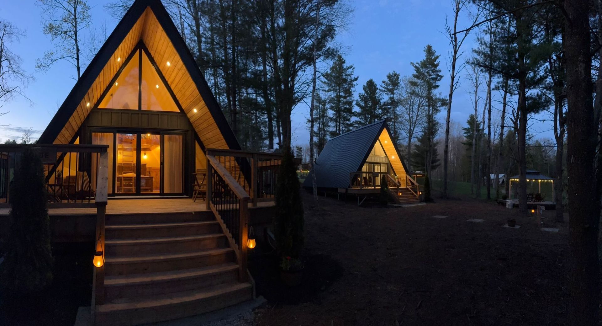 A-Frame Cabin at Whispering Springs Glamping Resort in Ontario