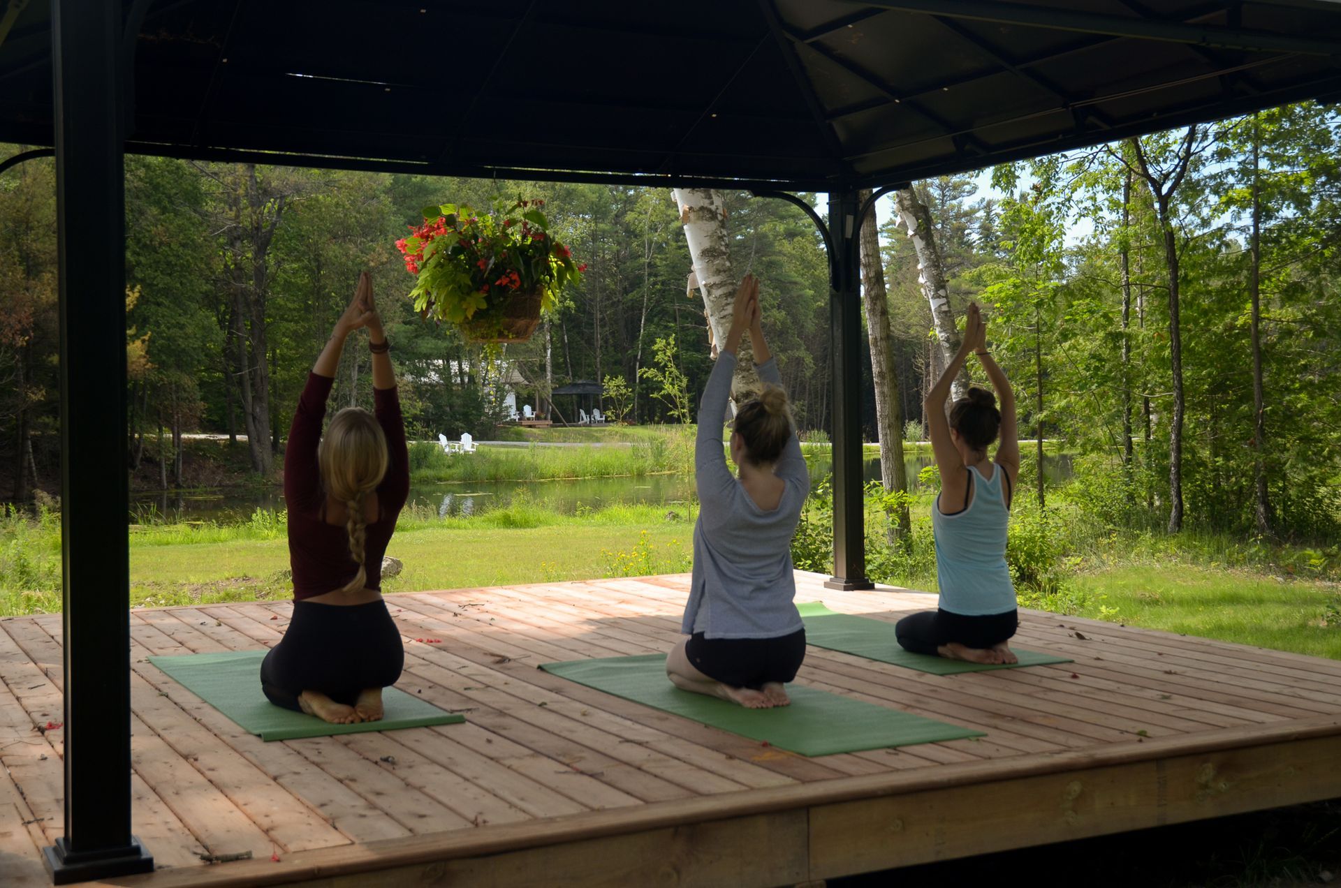 Yoga outdoors in nature Whispering Springs
