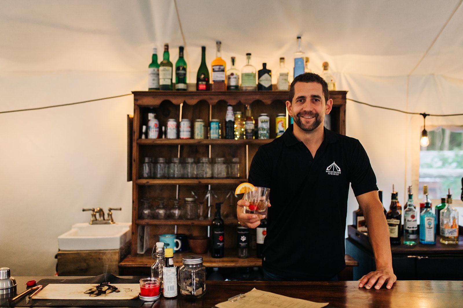 Cocktails, food, and beer at Whispering Springs Guest Bar and Lounge