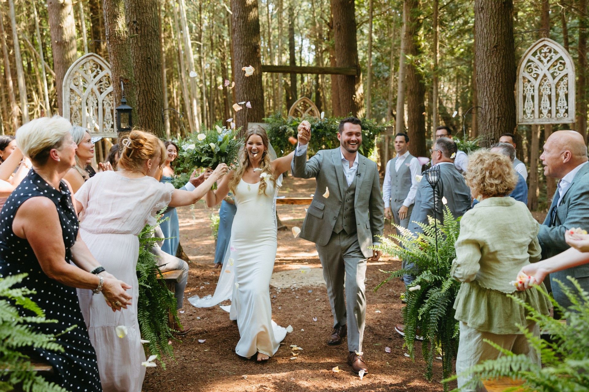 Summer forest wedding near Toronto at Whispering Springs