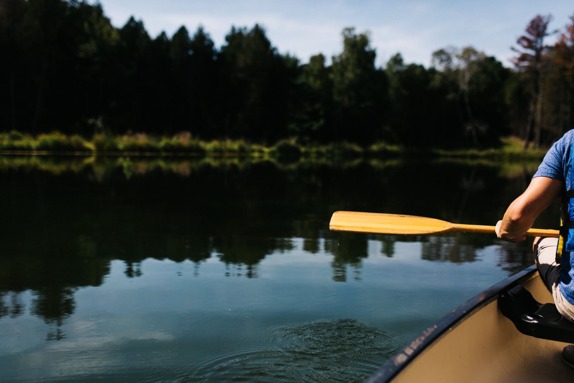 The freshwater pond at Whispering Springs with paddling