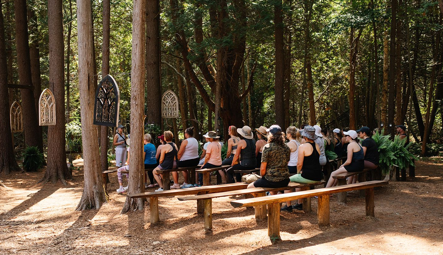 A couple elopes at Whispering Springs Wilderness Retreat