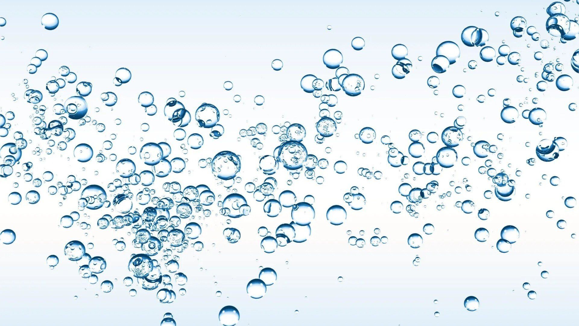 Free Flowing Liquid — Lewisville, TX — AAA Recycling, Inc. Bubbles rising through clear liquid, various sizes, shades of blue, white background.