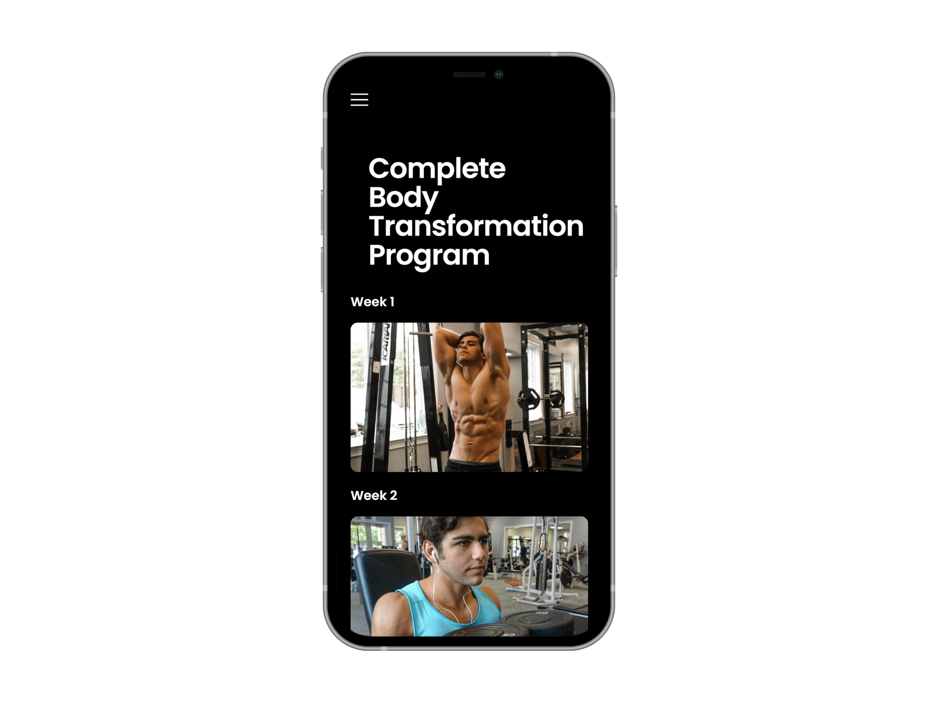 A cell phone with a complete body transformation program on it.