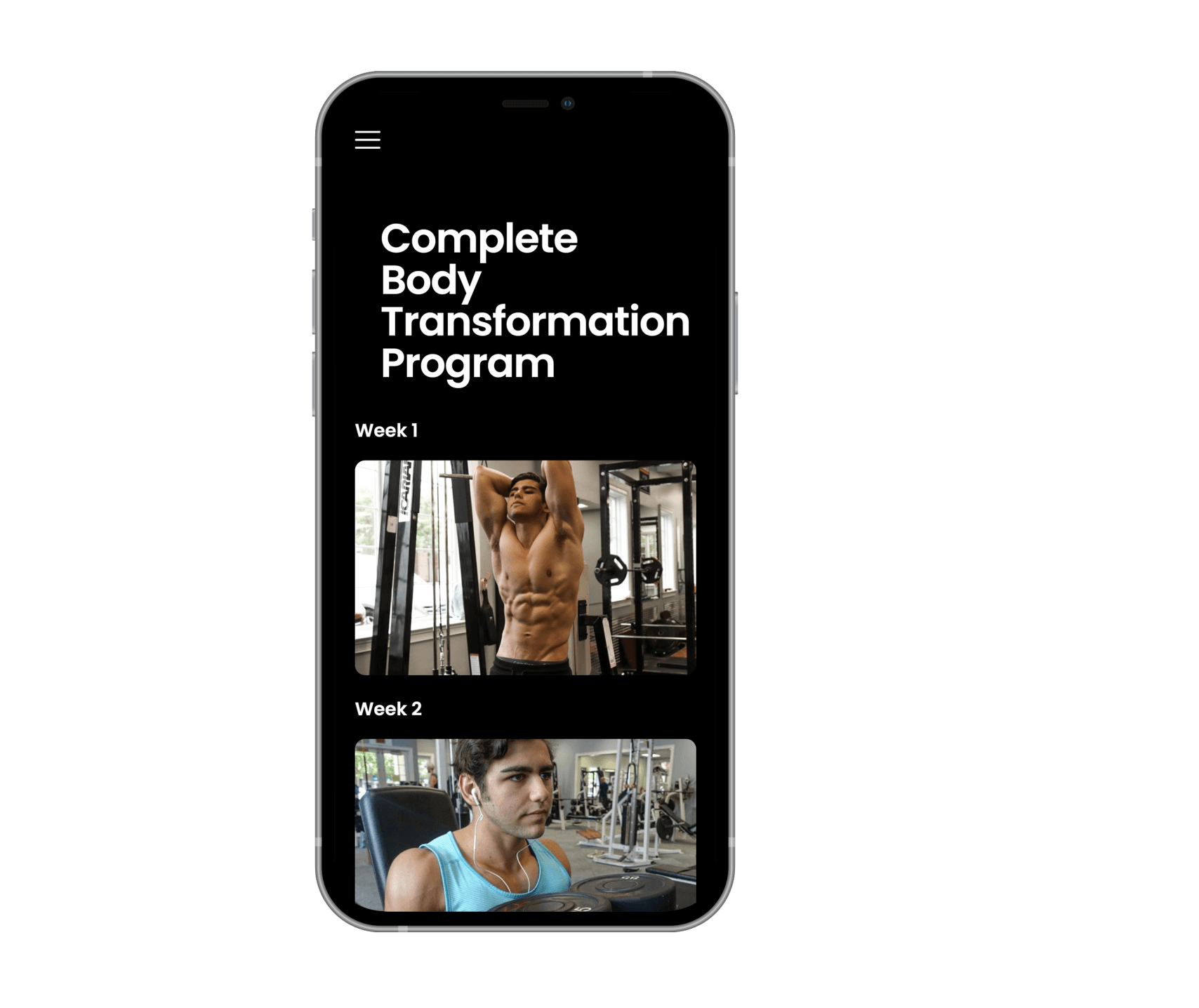 A cell phone with a complete body transformation program on it.