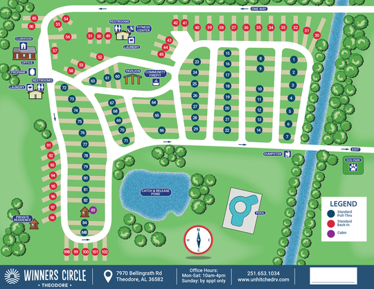 Winners Circle RV Resort map