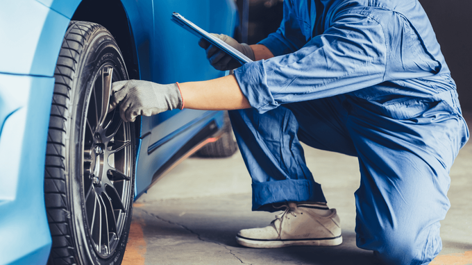 a pre-purchase inspection on a nice looking blue car