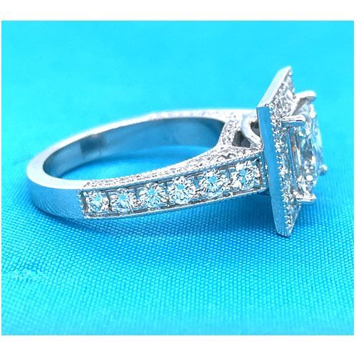 AFS-0064 Vintage Diamond Engagement Ring with Halo