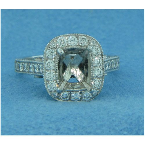 AFS-0113 Vintage Diamond Engagement Ring with Halo