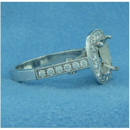 AFS-0113 Vintage Diamond Engagement Ring with Halo