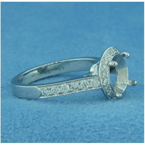 AFS-0129 Vintage Diamond Engagement Ring with Halo