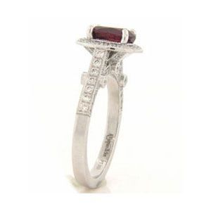 AFS-0132 Vintage Diamond Engagement Ring with Halo