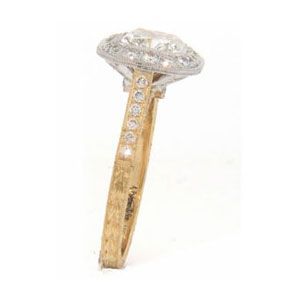 AFS-0135 Vintage Diamond Engagement Ring with Halo