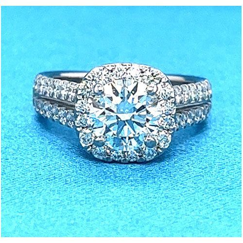 AFS-0147 Vintage Diamond Engagement Ring with Halo