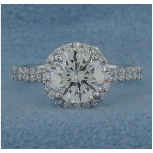 AFS-0174 Vintage Diamond Engagement Ring with Halo