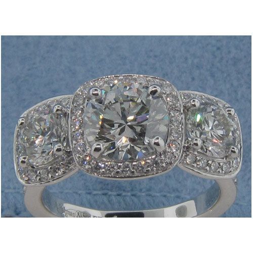 AFS-0177 Vintage Diamond Engagement Ring with Halo