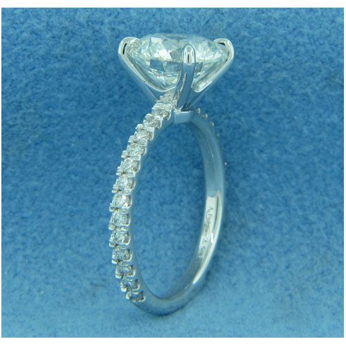 AFS-0190  Diamond Engagement Ring with Sidestones