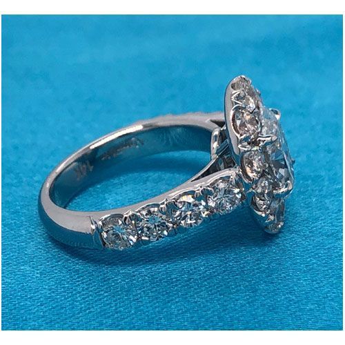 AFS-0218 Vintage Diamond Engagement Ring with Halo