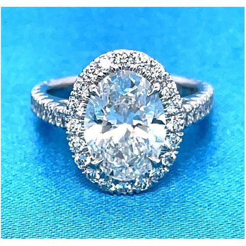 AFS-0225 Vintage Diamond Engagement Ring with Halo