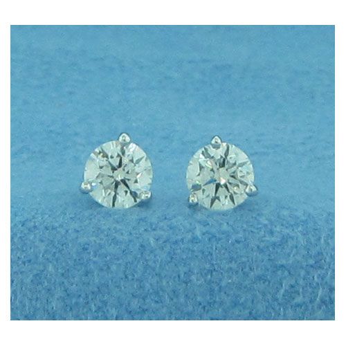 Pair of small round diamond stud earrings