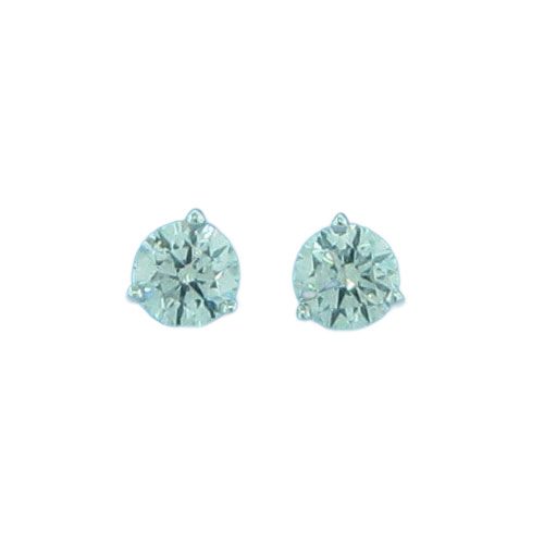 Pair of small round diamond stud earrings