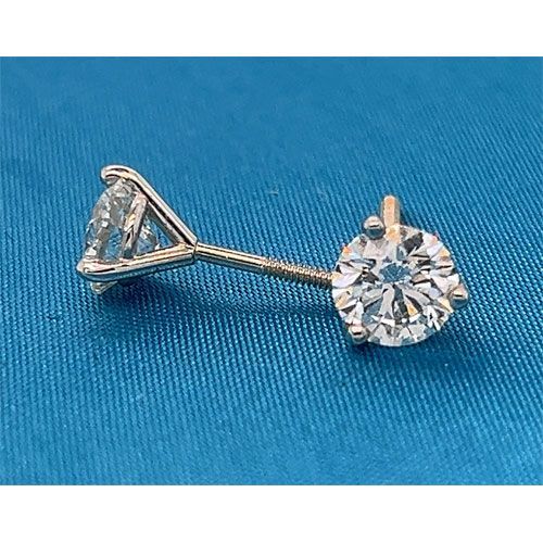 Pair of small round diamond stud earrings