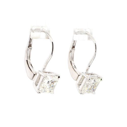 E1276 Drop Asscher Diamond Earrings