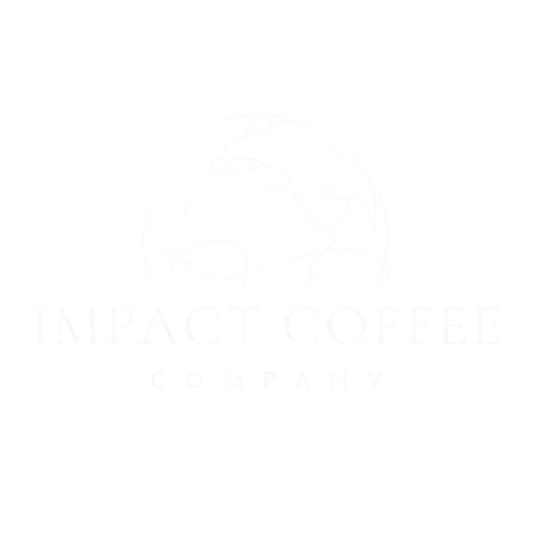 A white background with the words `` impact coffee '' written on it.